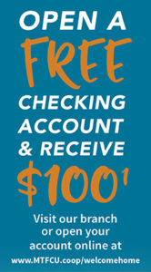 Open Free Checking Account and Receive $100