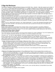 E-Consent Disclosure