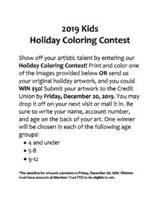 Kids Holiday Coloring Contest 2019
