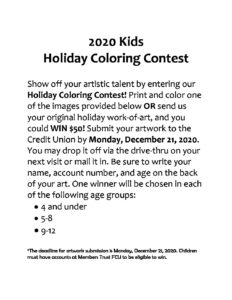 Kids Holiday Coloring Contest 2020