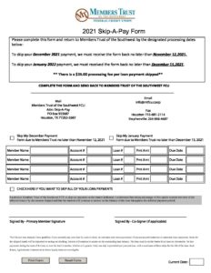2021 Skip A Pay Request Form