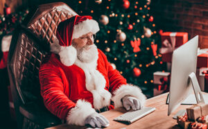 Santa Clause shopping online