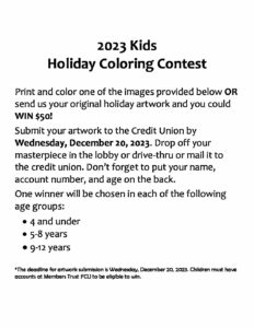 Kids Holiday Coloring Contest 2023